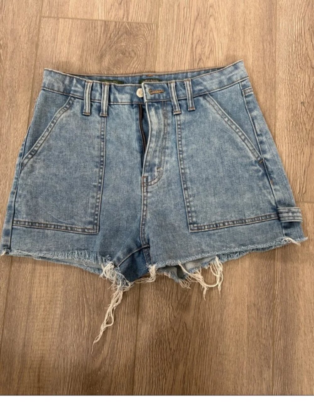 Wild Fable Light Blue High-Waist Distressed Denim Shorts 6